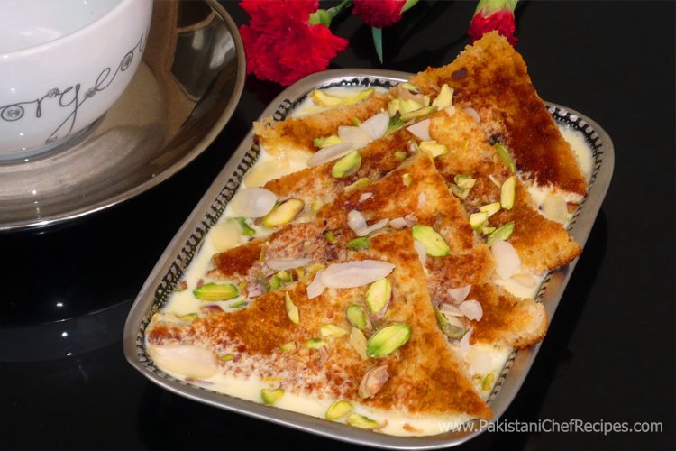 Pista Shahi Tukray Recipe by Rida Aftab