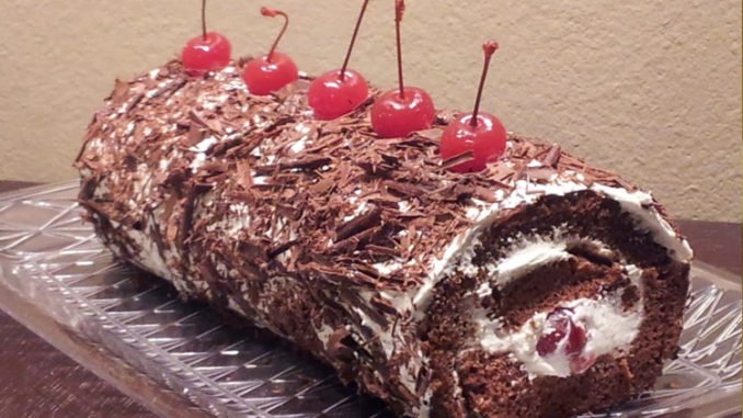 Black Forest Chocolate Roll Recipe by Shireen Anwar
