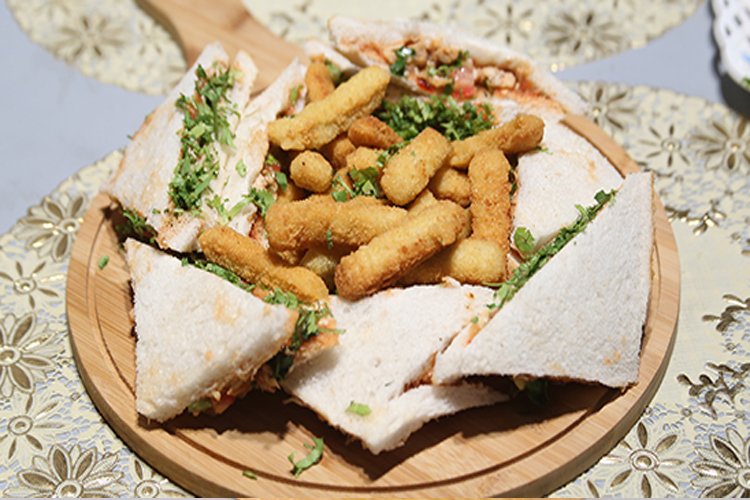 Masala Fried Sandwich with Fries Recipe by Rida Aftab